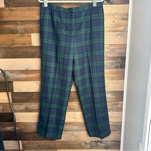 Pendleton VTG Women’s 14 Tartan Plaid Wool Pants Green Blue Classic Preppy